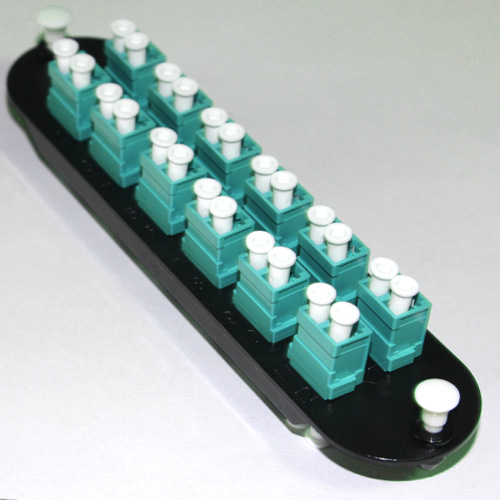 24 Fiber OM3 OM4  Multimode Aqua LC/PC CCH Equivelent Adapter Panel 