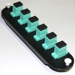 6 Fiber OM3 OM4  Multimode Aqua SC/PC CCH Equivelent Adapter Panel 