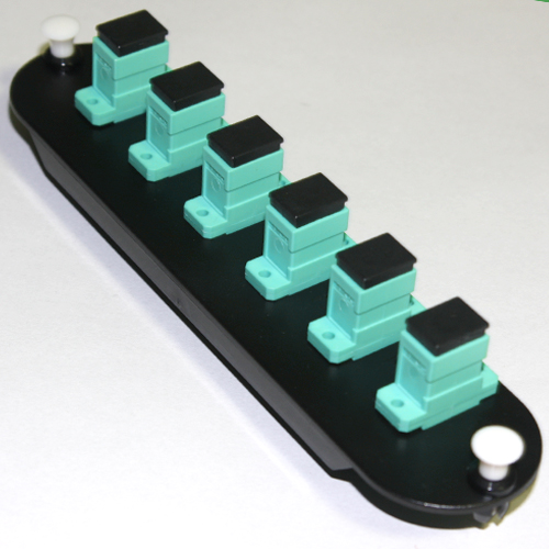 6 Fiber OM3 OM4  Multimode Aqua SC/PC CCH Equivelent Adapter Panel 