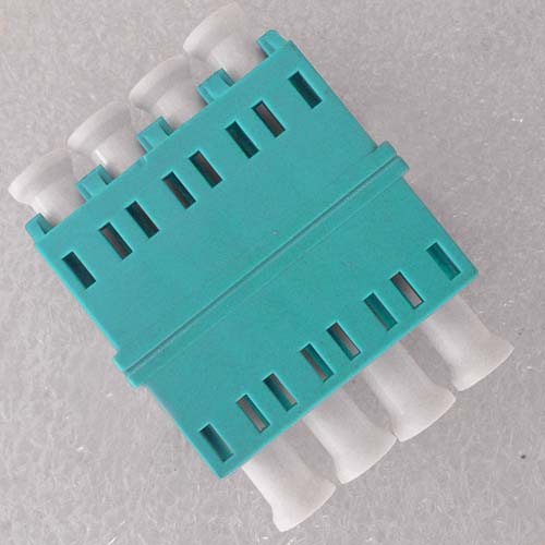 LC/PC Adapter Quad Aqua No Flange