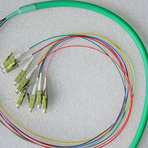 8 Fiber LC Bunch Fanout Pigtails 50/125 OM4 Multimode 8 Fiber LC Bunch Fanout Pigtails 50/125 OM4 Multimode