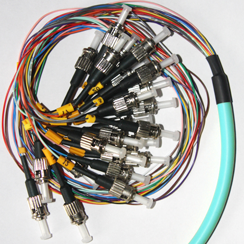 24 Fiber ST Bunch Fanout Pigtails 50/125 OM4 Multimode 24 Fiber ST Bunch Fanout Pigtails 50/125 OM4 Multimode