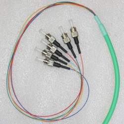 6 Fiber ST Bunch Fanout Pigtails 50/125 OM3 Multimode 6 Fiber ST Bunch Fanout Pigtails 50/125 OM3 Multimode