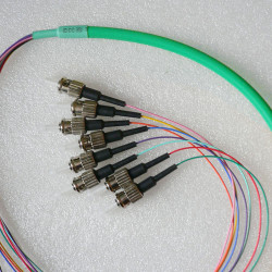 8 Fiber ST Bunch Fanout Pigtails 50/125 OM4 Multimode 8 Fiber ST Bunch Fanout Pigtails 50/125 OM4 Multimode