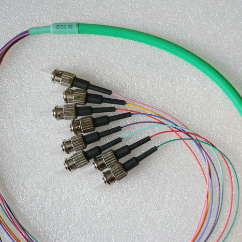 8 Fiber ST Bunch Fanout Pigtails 50/125 OM4 Multimode 8 Fiber ST Bunch Fanout Pigtails 50/125 OM4 Multimode