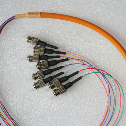 8 Fiber ST Bunch Fanout Pigtails 62.5/125 OM1 Multimode 8 Fiber ST Bunch Fanout Pigtails 62.5/125 OM1 Multimode