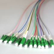 12 Fiber LC/APC Color Coded Pigtails 9/125 OS2 Singlemode