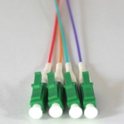 4 Fiber LC/APC Color Coded Pigtails 9/125 OS2 Singlemode