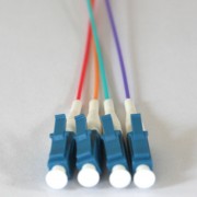 4 Fiber LC Color Coded Pigtails 9/125 OS2 Singlemode