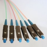 6 Fiber MU Color Coded Pigtails 50/125 OM2 Multimode