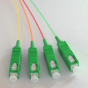 4 Fiber SC/APC Color Coded Pigtails 9/125 OS2 Singlemode