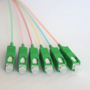 6 Fiber SC/APC Color Coded Pigtails 9/125 OS2 Singlemode