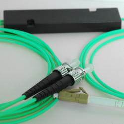 1X2 LC to ST FBT Splitter 50/125 OM3 Multimode