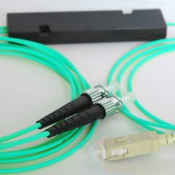 1X2 SC to ST FBT Splitter 50/125 OM3 Multimode
