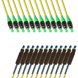 12 Fiber FC/APC MU/UPC 9/125 OS2 Singlemode Patch Cord 0.9 2.0