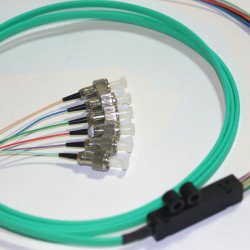 6 Fiber FC Ribbon Fanout Pigtails 50/125 OM3 Multimode