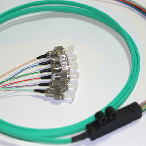 6 Fiber FC Ribbon Fanout Pigtails 50/125 OM4 Multimode 6 Fiber FC Ribbon Fanout Pigtails 50/125 OM4 Multimode