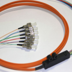 6 Fiber FC Ribbon Fanout Pigtails 50/125 OM2 Multimode