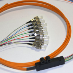 8 Fiber FC Ribbon Fanout Pigtails 50/125 OM2 Multimode 8 Fiber FC Ribbon Fanout Pigtails 50/125 OM2 Multimode