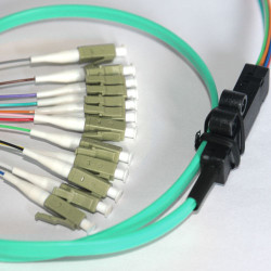 12 Fiber LC Ribbon Fanout Pigtails 50/125 OM3 Multimode 12 Fiber LC Ribbon Fanout Pigtails 50/125 OM3 Multimode