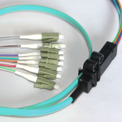 8 Fiber LC Ribbon Fanout Pigtails 50/125 OM3 Multimode 8 Fiber LC Ribbon Fanout Pigtails 50/125 OM3 Multimode