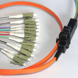 12 Fiber LC Ribbon Fanout Pigtails 50/125 OM2 Multimode 12 Fiber LC Ribbon Fanout Pigtails 50/125 OM2 Multimode