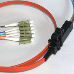 6 Fiber LC Ribbon Fanout Pigtails 50/125 OM2 Multimode