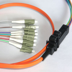 8 Fiber LC Ribbon Fanout Pigtails 50/125 OM2 Multimode 8 Fiber LC Ribbon Fanout Pigtails 50/125 OM2 Multimode