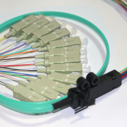 12 Fiber SC Ribbon Fanout Pigtails 50/125 OM3 Multimode