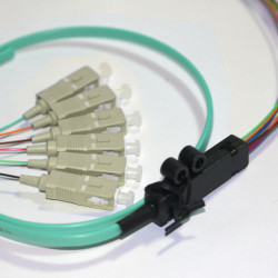 6 Fiber SC Ribbon Fanout Pigtails 50/125 OM3 Multimode