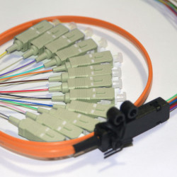 12 Fiber SC Ribbon Fanout Pigtails 50/125 OM2 Multimode