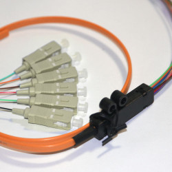 6 Fiber SC Ribbon Fanout Pigtails 50/125 OM2 Multimode