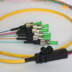 6 Fiber ST/APC Ribbon Fanout Pigtails 9/125 OS2 Singlemode 6 Fiber ST/APC Ribbon Fanout Pigtails 9/125 OS2 Singlemode