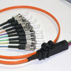 8 Fiber ST Ribbon Fanout Pigtails 50/125 OM2 Multimode